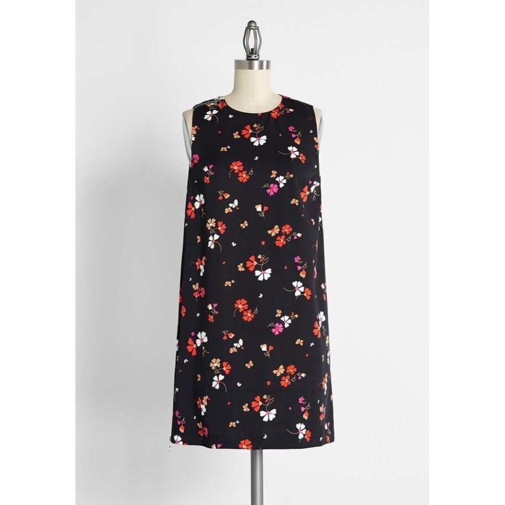 NWT ModCloth Sleeveless Black Floral Mini Dress SIze S